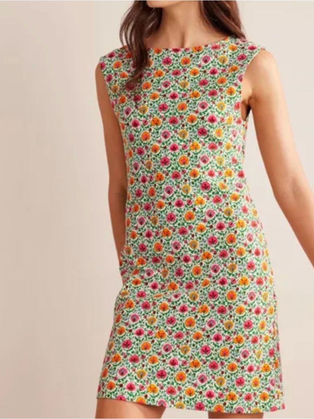 Boden Sleeveless Jersey Shift Dress in Enchanting Bloom Size 4